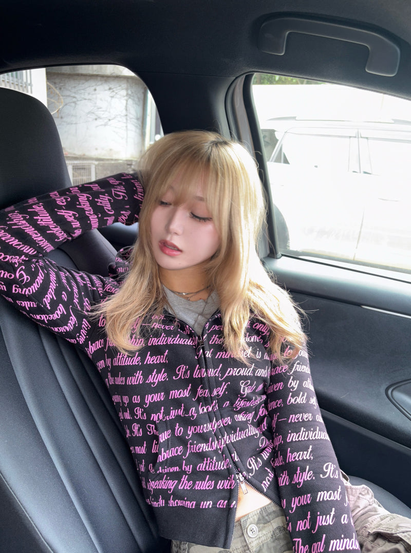 All Lettered Zip Hoodie