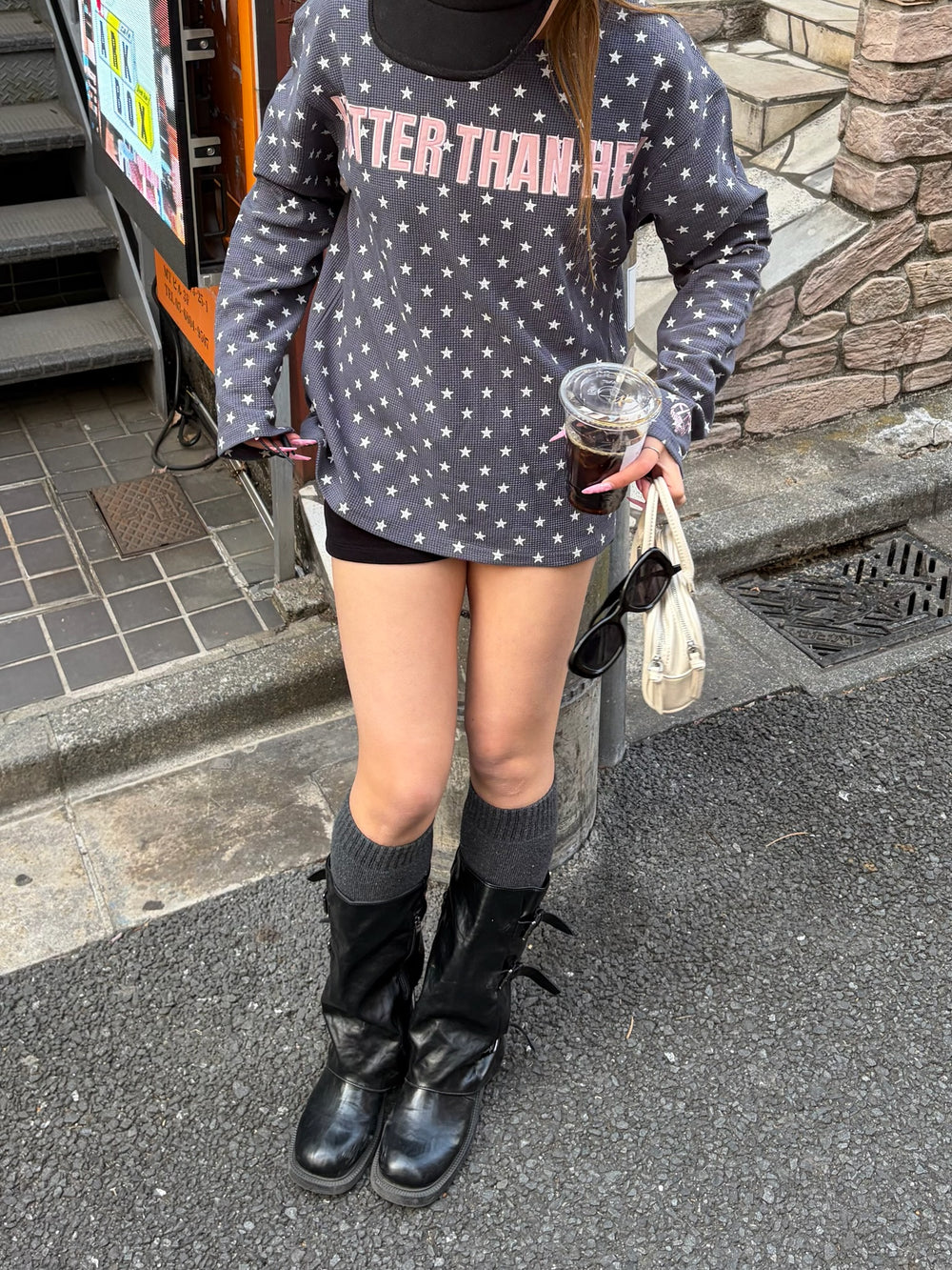 か*可様 【値下げ可能】igusa STAR WAFFLE TOP star waffle long tee – YZ