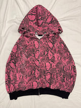 九十女孩动物印花镂空连帽衫 