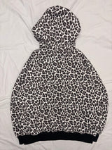 九十女孩动物印花镂空连帽衫 