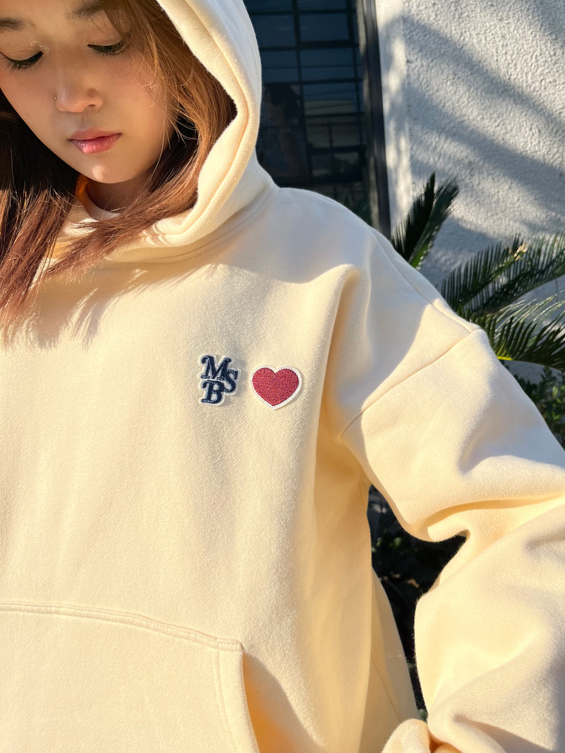 heart patch logo hoodie