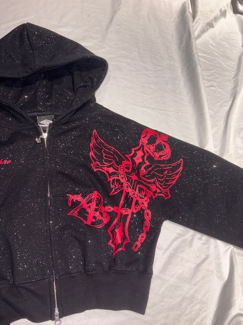 9090girl × umbro Cross Logo Glitter Zip Hoodie – YZ