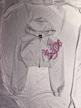 9090girl × umbro Cross Logo Glitter Zip Hoodie