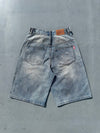 平成标志水钻牛仔短裤 