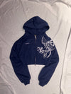 9090girl × umbro Cross Logo Glitter Zip Hoodie
