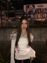 크로스 퍼 오프숄더 티 