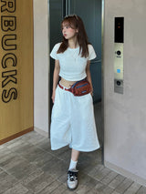 yung 로고 라인스톤 핏 티 