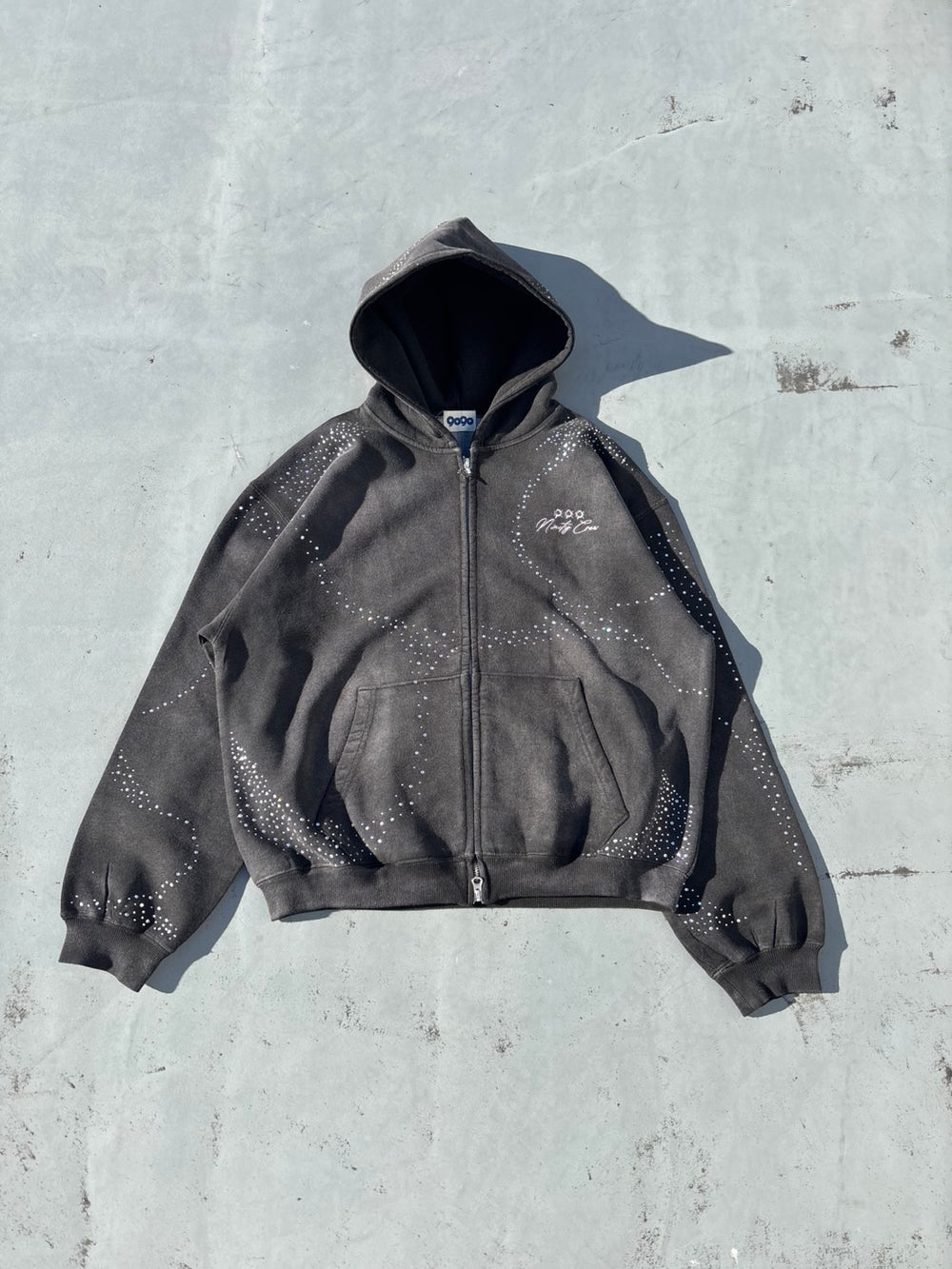 ウェア 9090 Bullet Logo Rhinestone Zip Hoodie Bullet Logo Rhinestone Zip Hoodie – YZ