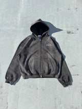 子弹标志水钻拉链连帽衫 