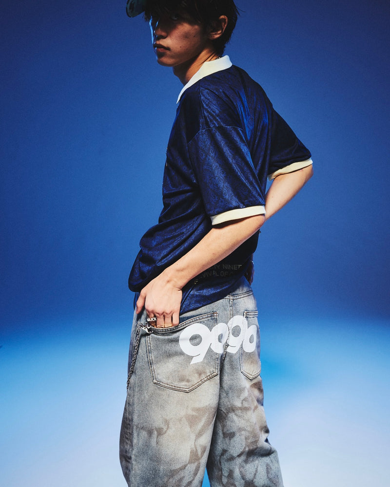 9090 OG Logo Painted Denim Pants