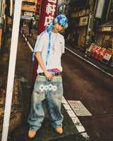 9090 OG Logo Painted Denim Pants