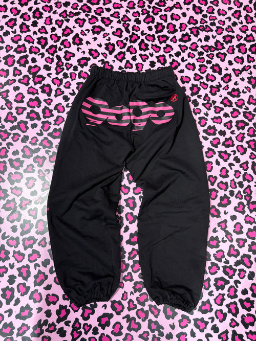 大丈夫❣️黒×ピンクヒョウ柄9090 Logo Girl Sweat Pants 90 Logo Girl Sweat Pants – YZ