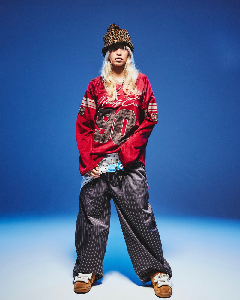 Stripe Tuck Buggy Pants