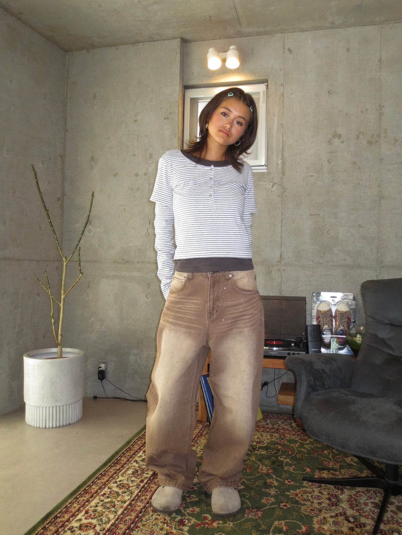 kirakira cocoon washed denim