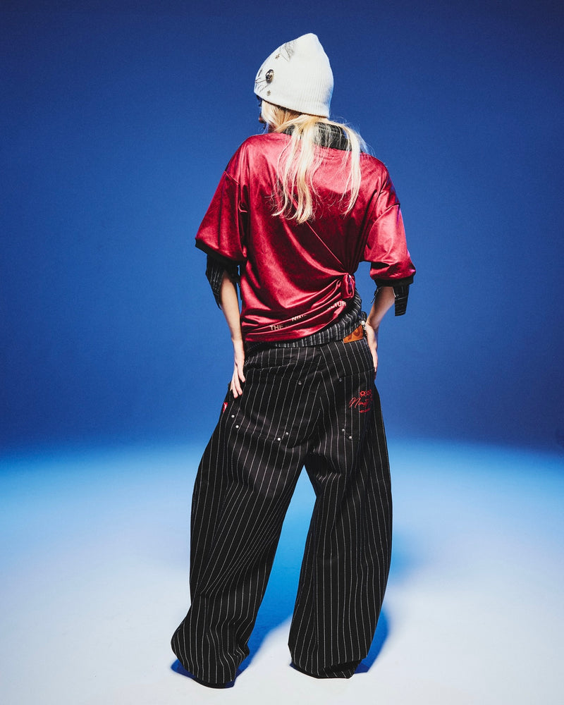 Stripe Tuck Buggy Pants