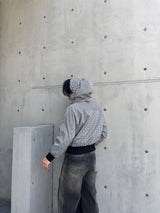 check pattern blouson