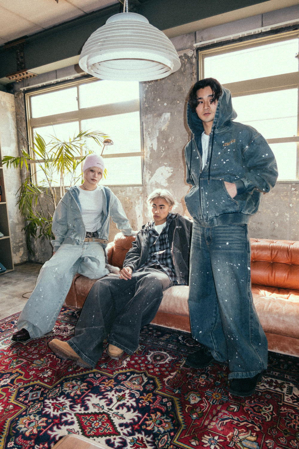Ruler paint denim zip hoodie – YZ