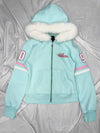 Waist-Defined Fur Zip Hoodie 