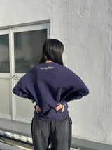 chain embroidery crew sweatshirt