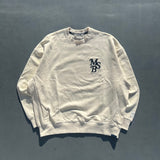 chain embroidery crew sweatshirt