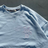 chain embroidery crew sweatshirt