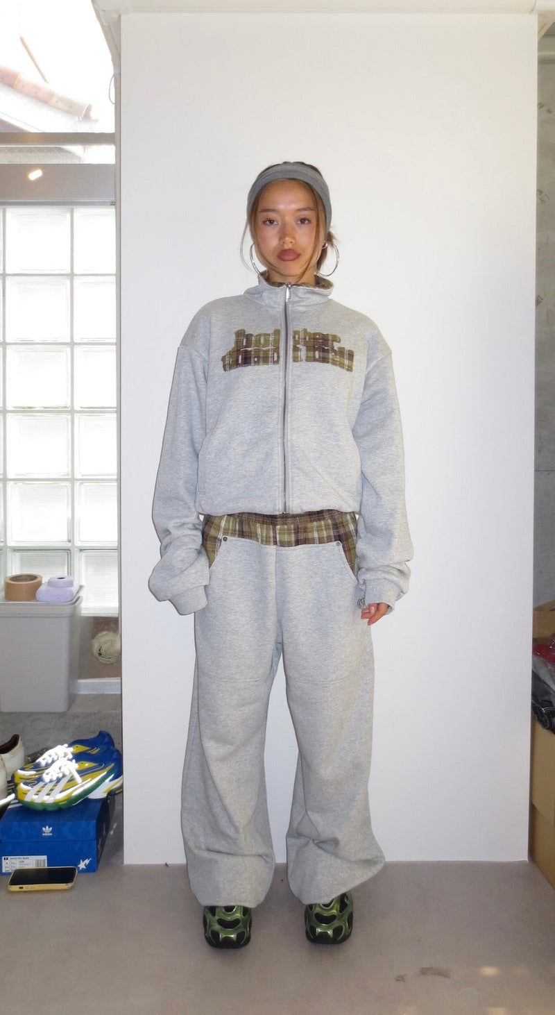 check switching sweat pants