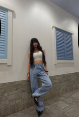 slim straight denim