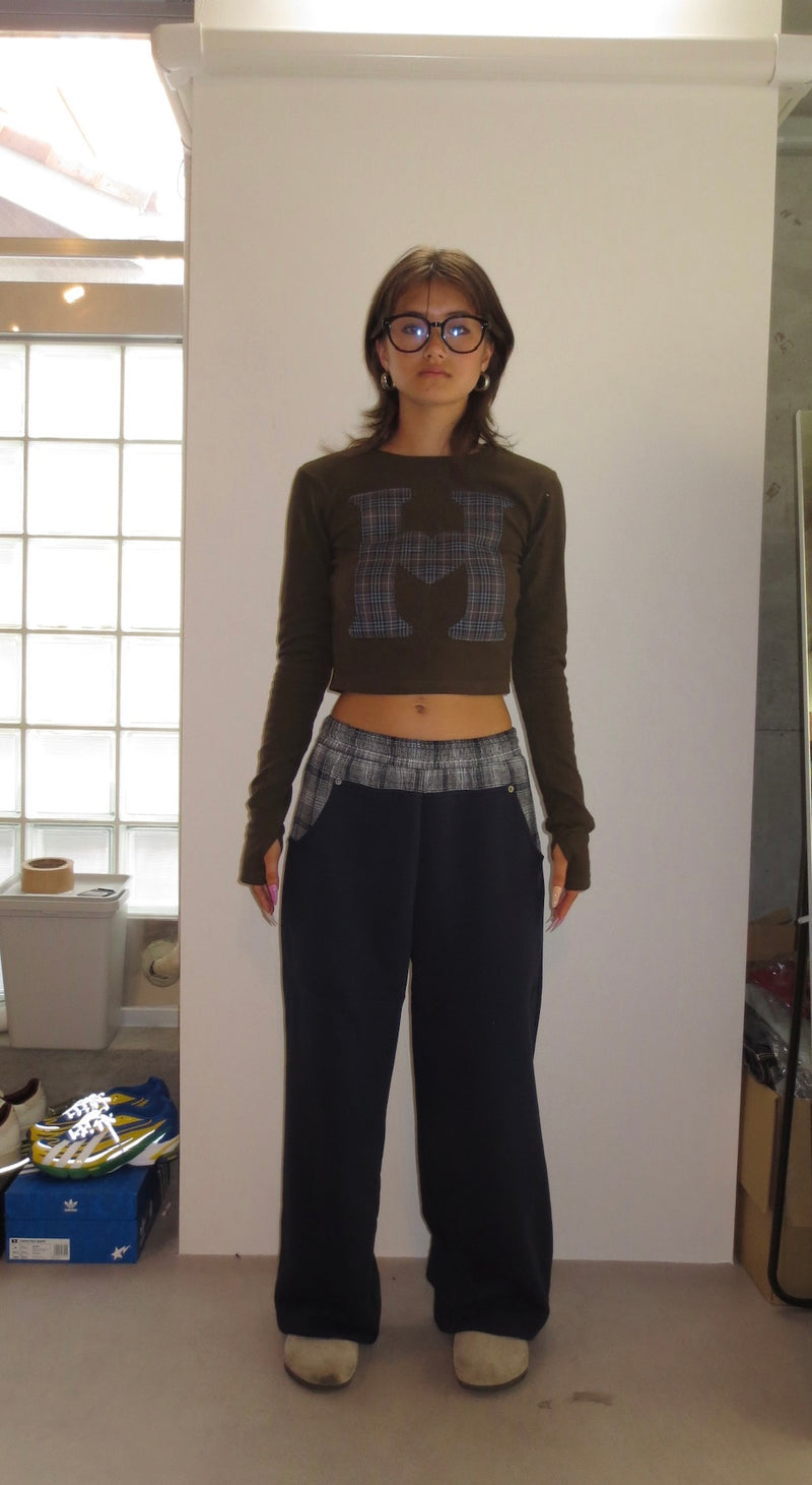 check switching sweat pants