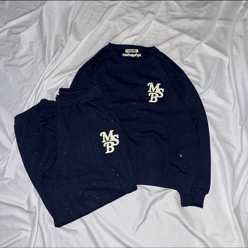 chain embroidery  glitter sweat