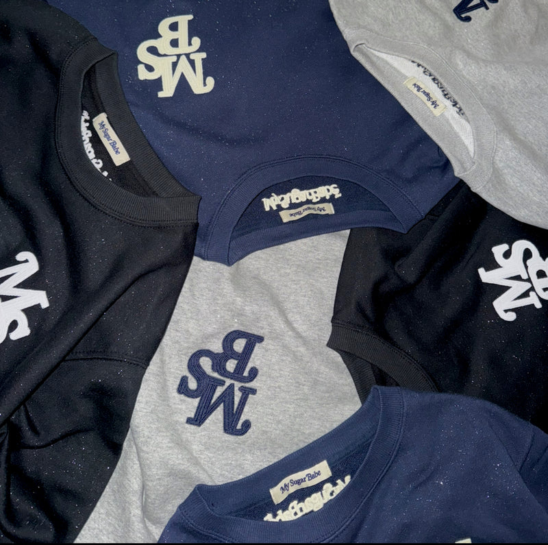 chain embroidery  glitter sweat