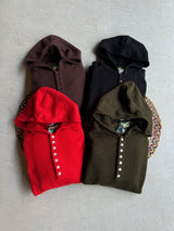 knit henley hoodie