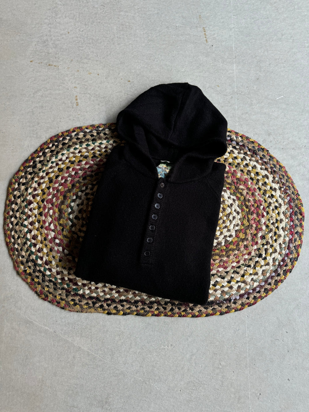 knit henley hoodie – YZ