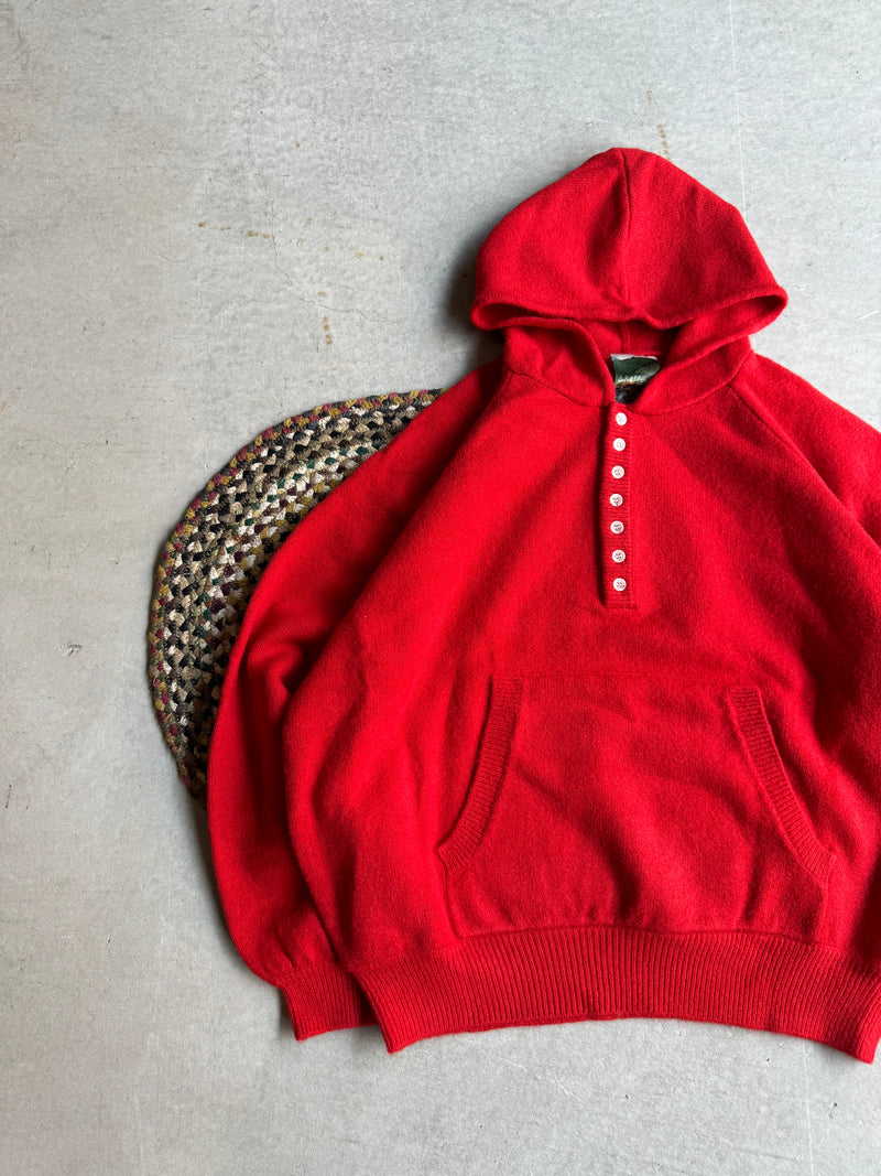 knit henley hoodie