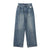 wide straight wash denim