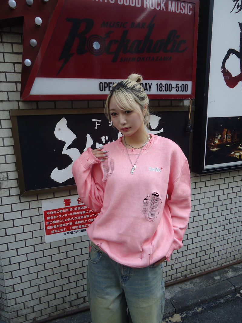 9090 OG徽標Boro Crewneck編織