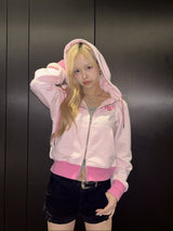 BICOLOR HEART LOGO HOODIE 
