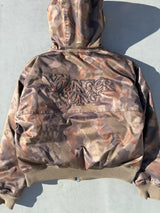 毛絨絨連帽羽絨夾克 