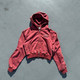 King Logo Pile Stitched Zip Hoodie (Cropped)