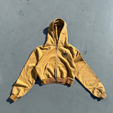 King Logo Pile Stitched Zip Hoodie (Cropped)