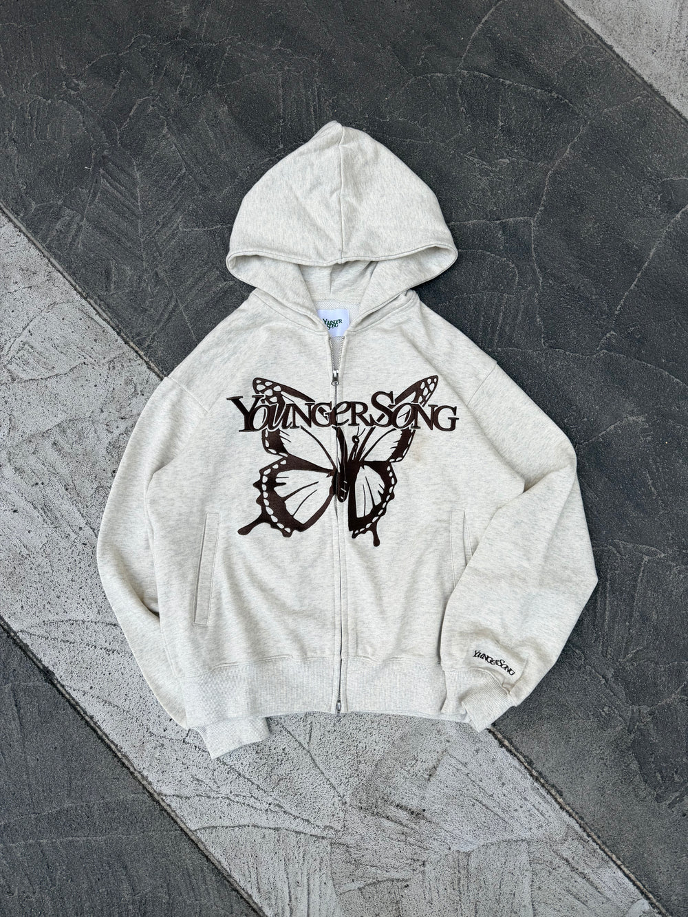 Front butterfly logo zip hoodie – YZ