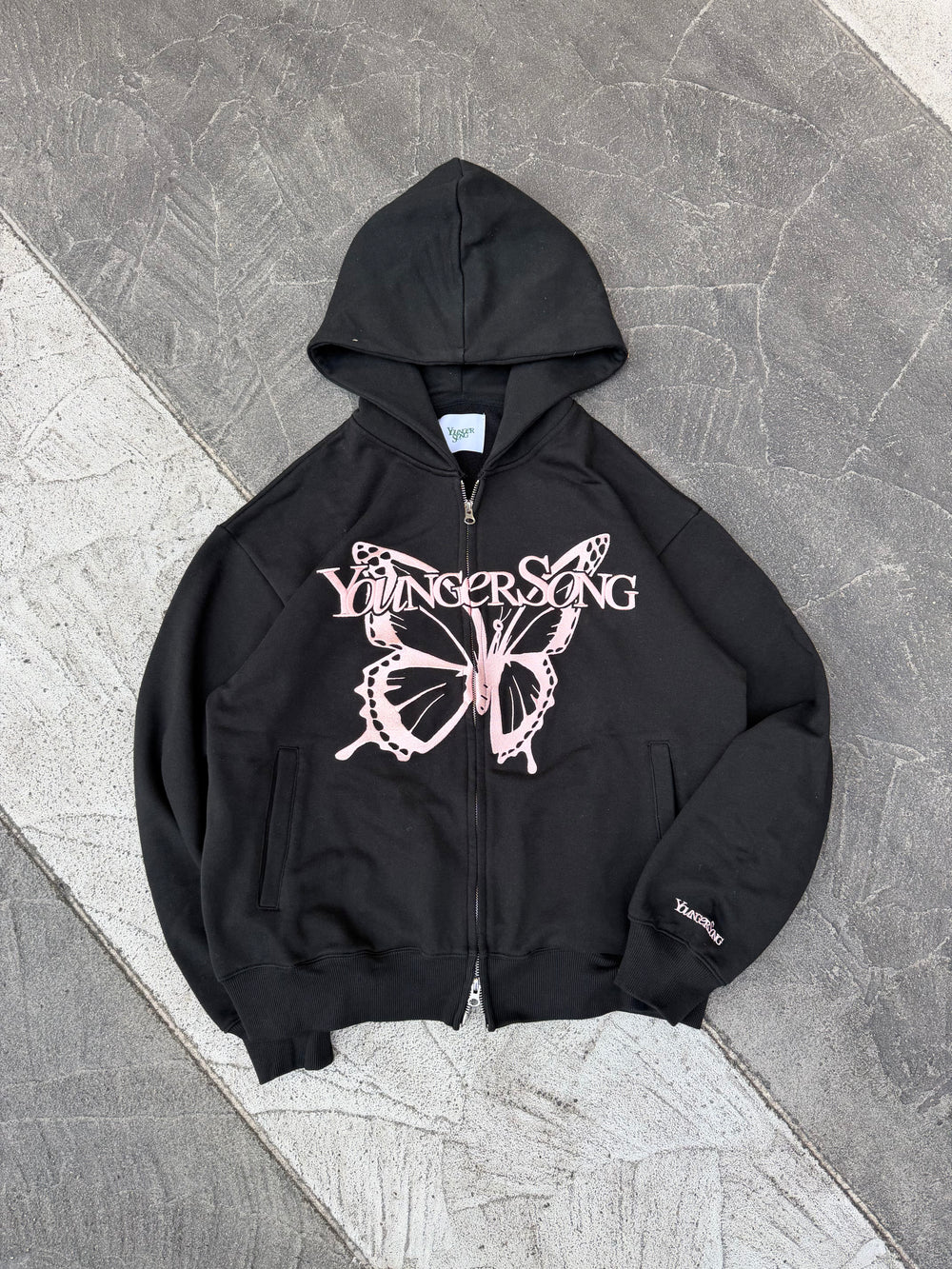 Front butterfly logo zip hoodie – YZ