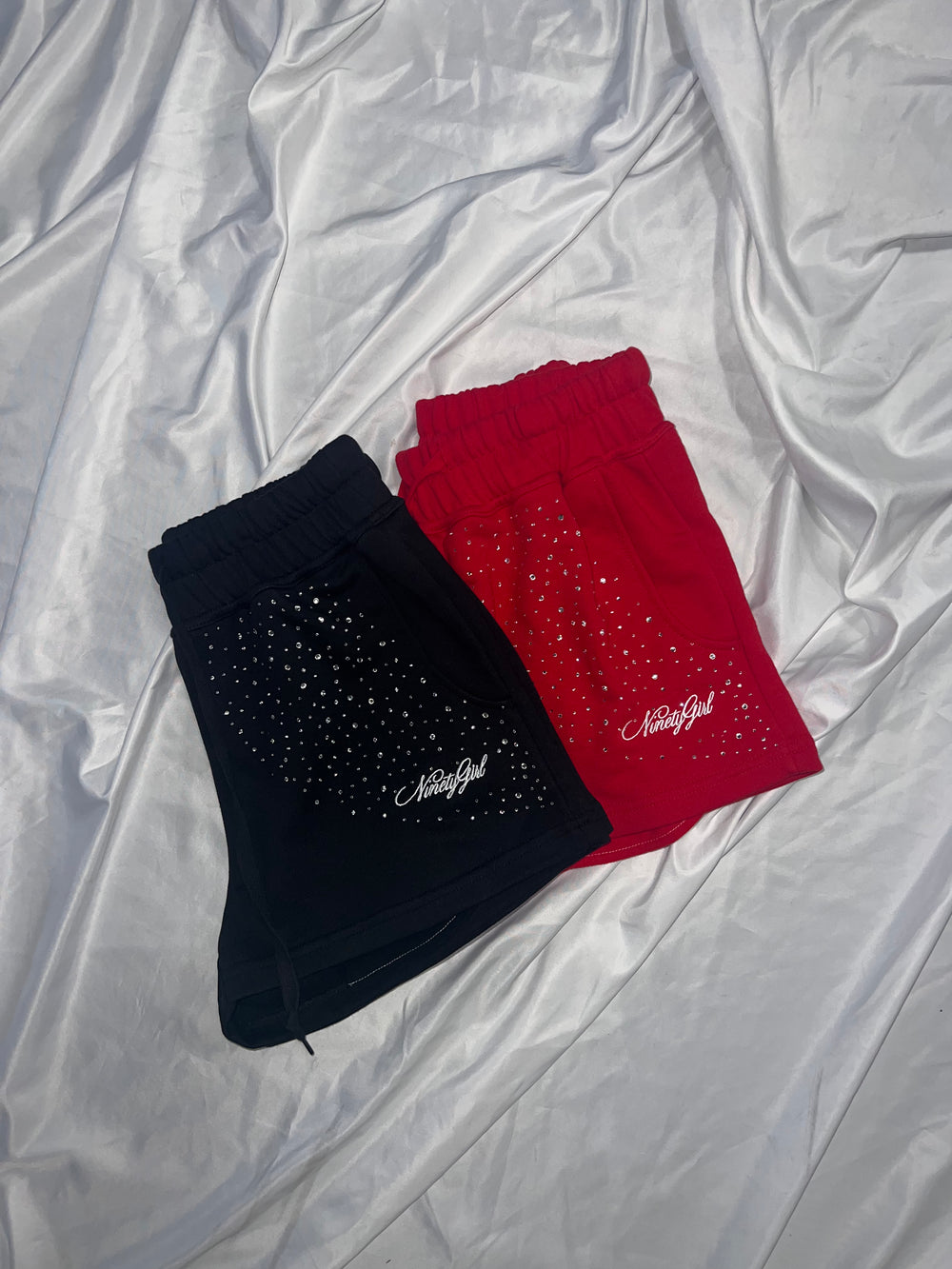 パンツ 9090girl Rhinestone Micro Shorts red M Rhinestone Micro Shorts – YZ