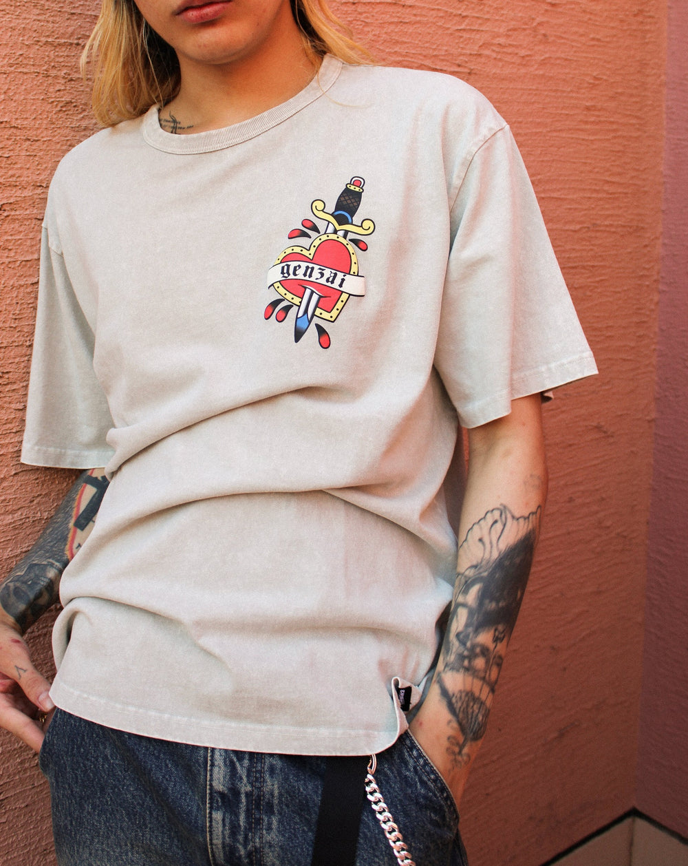 00s ARCHIVE ハート&ドラゴンタンクトップ タトゥー スキン Tシャツ Heart Tattoo SS Tee – YZ