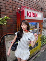 universal logo border ss tee