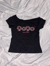 OG Logo Off Shoulder Glitter Tee