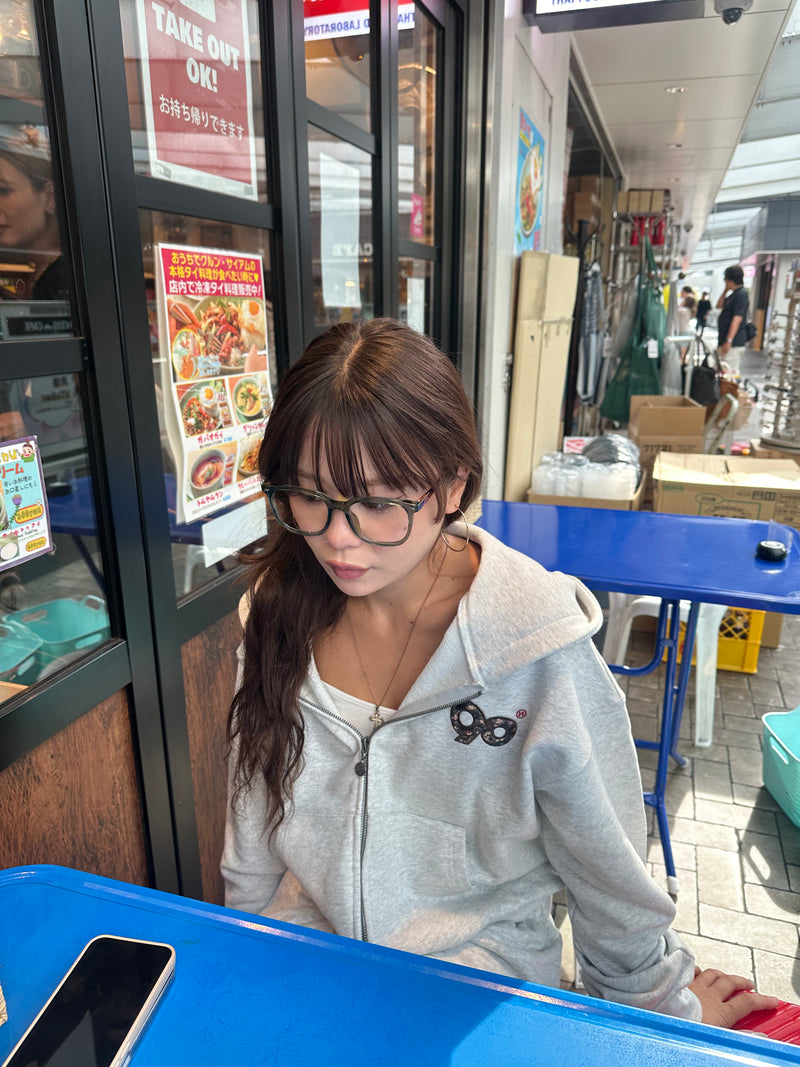 90 Logo Flower Zip Hoodie 