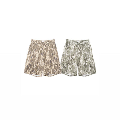 BU DIGITAL CAMOUFLAGE PATTERN CARGO SHORTS 