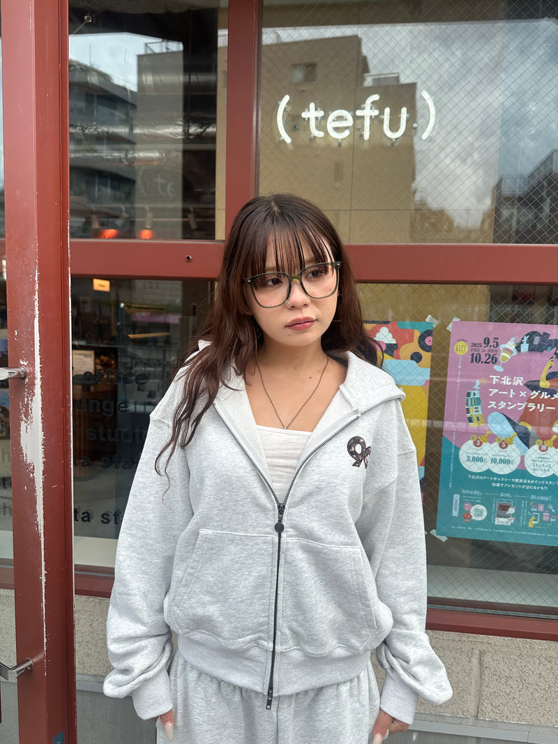 90 Logo Flower Zip Hoodie 