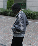 flower embroidery line track jacket