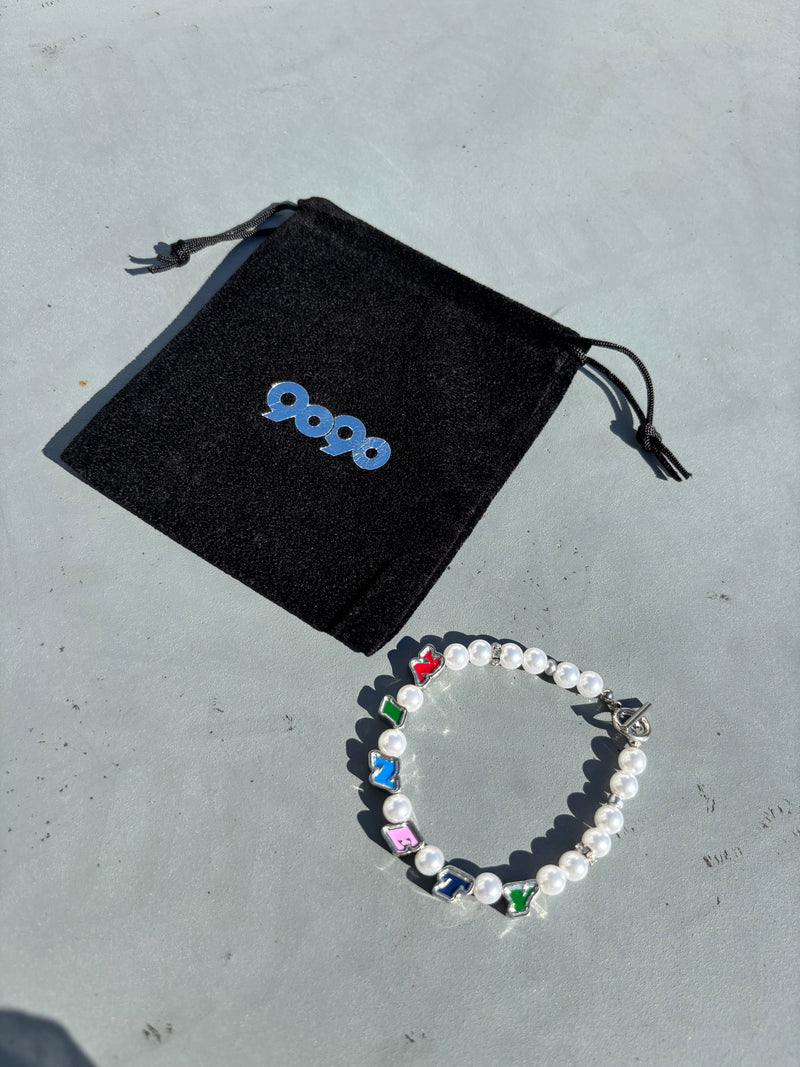NINETY Logo Perl Bracelet